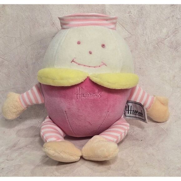 Harrods Knightsbridge 9" Pink Madam Alexander Humpty Dumpty Plush RattleToy - Picture 1 of 7